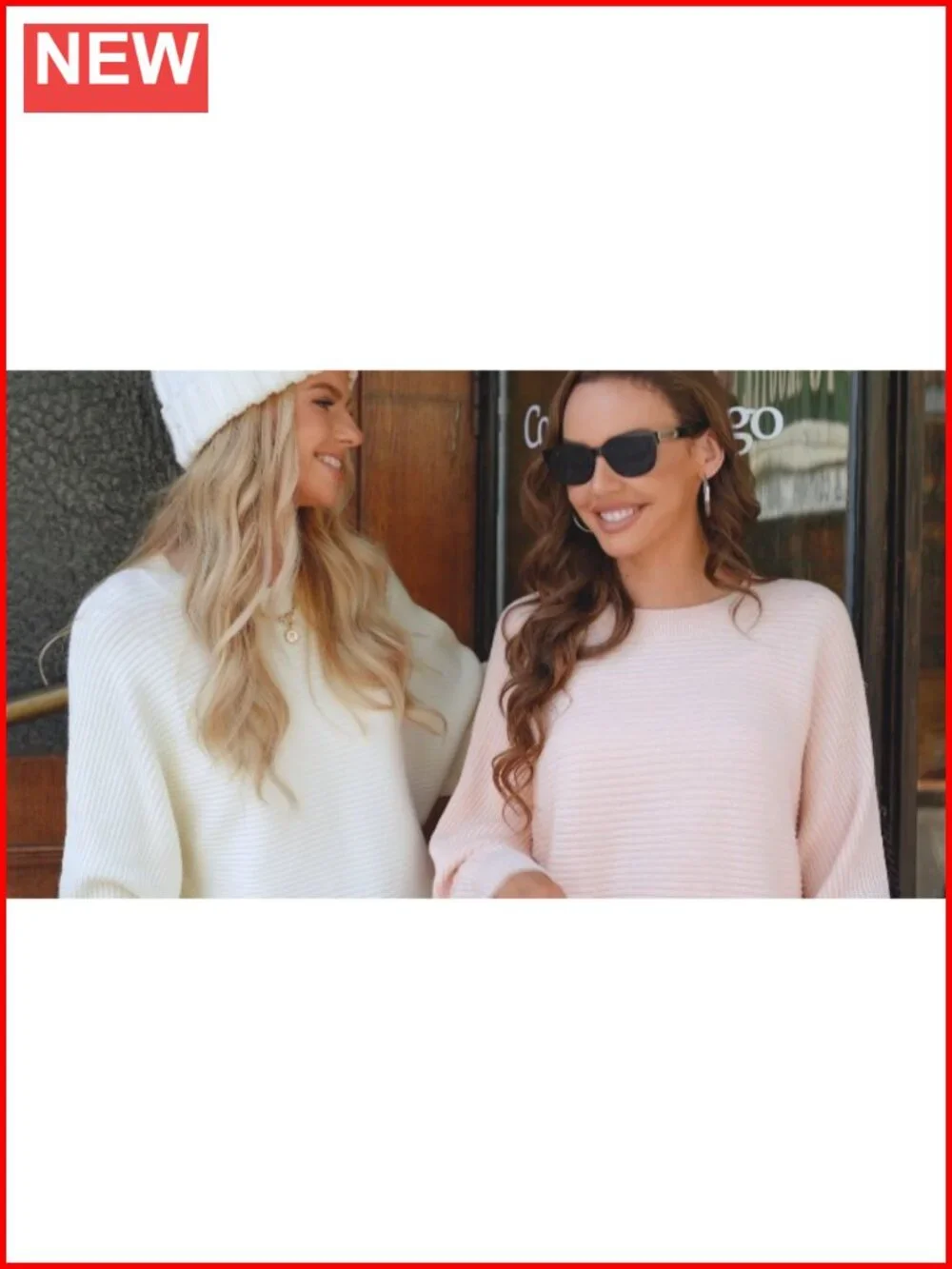 Oversized Slouchy Knit Pullover Sweater Crew Neck Long Sleeve